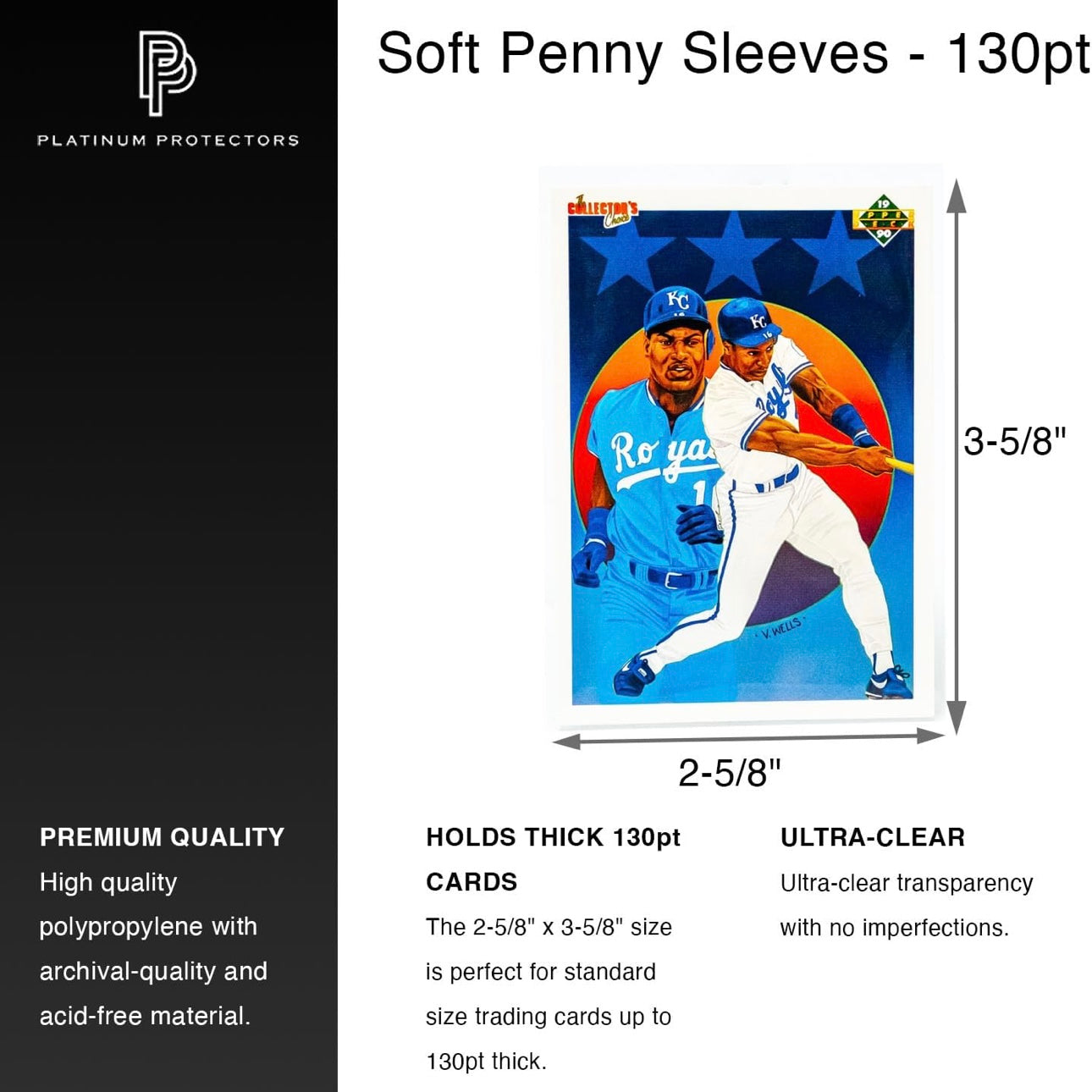 Platinum Protectors Sleeves (130 Point) - Napsyy Shop