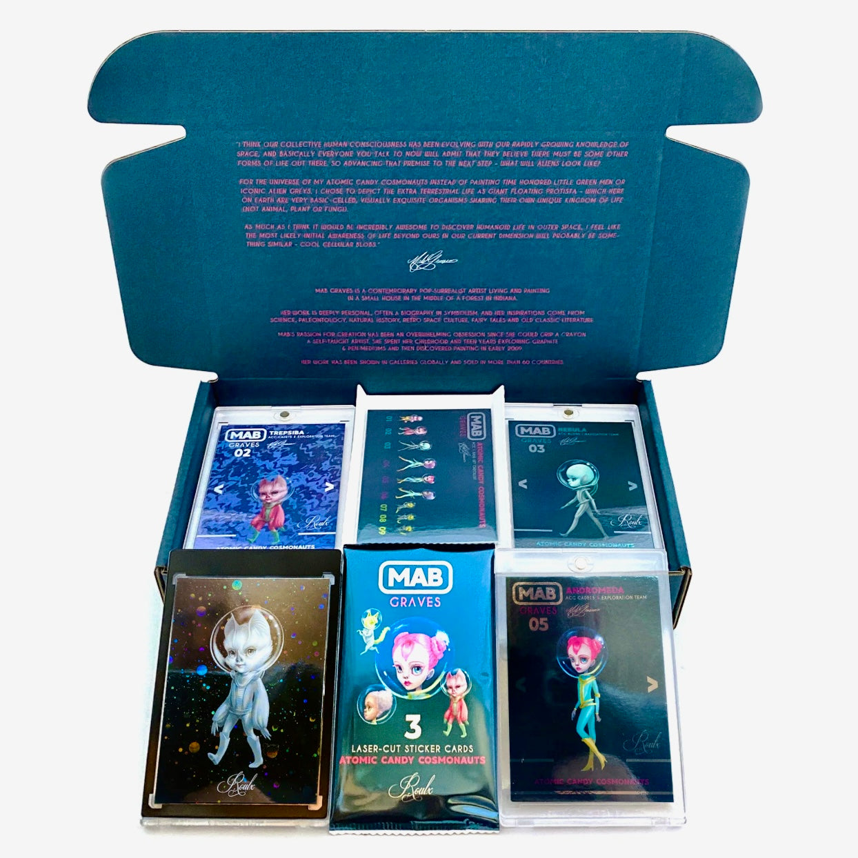 Mab Graves "Atomic Candy Cosmonauts" Artist Trading Cards - Factory Sealed Case (6 Hobby Boxes) - Napsyy Shop