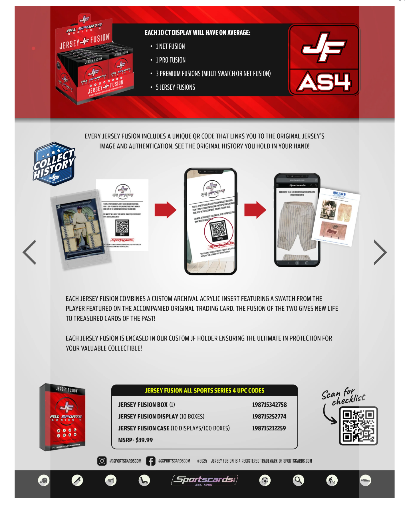 Jersey Fusion All Sports Edition Series 4 Sealed Box - (1) Jersey Fusion Per Box