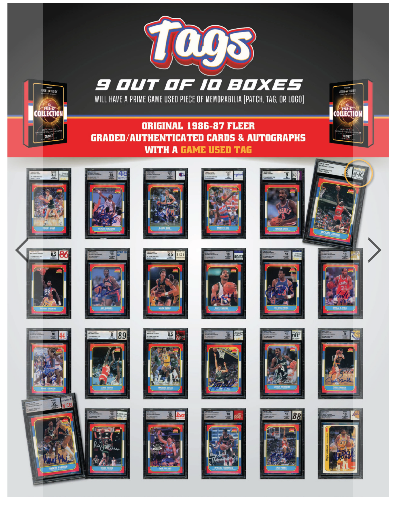 Jersey Fusion: The 1986-87 Collection FINALE Box - (1) BAS/BGS Card Per Box